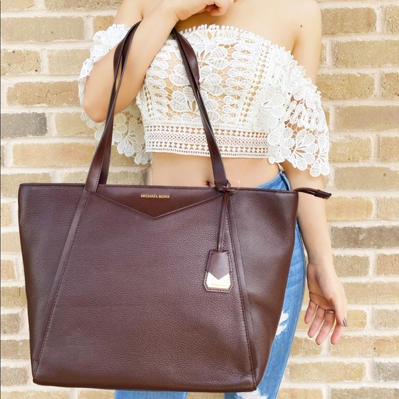 SALE‼️‼️ Michael kors large top zip tote leather - Picture 4 of 5